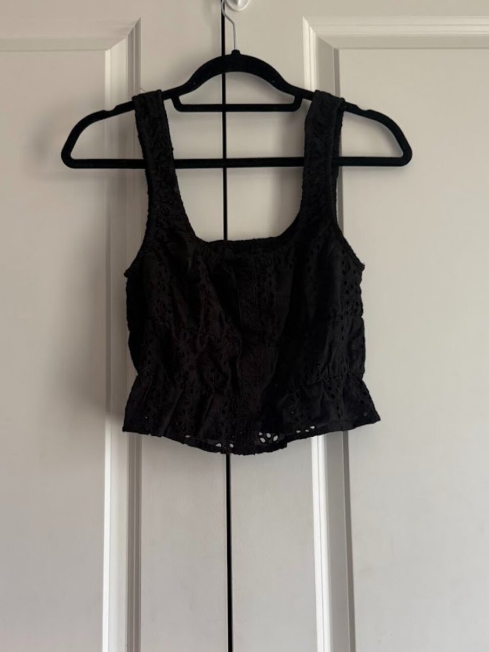 lulus black embroidered tank